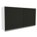 Armário de Cozinha Aéreo 120 cm 2 Portas Branco/Preto Glamy Madesa