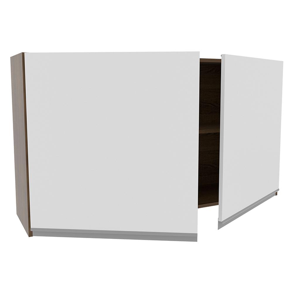 Armário de Cozinha Aéreo 120 cm 2 Portas Rustic/Branco Glamy Madesa