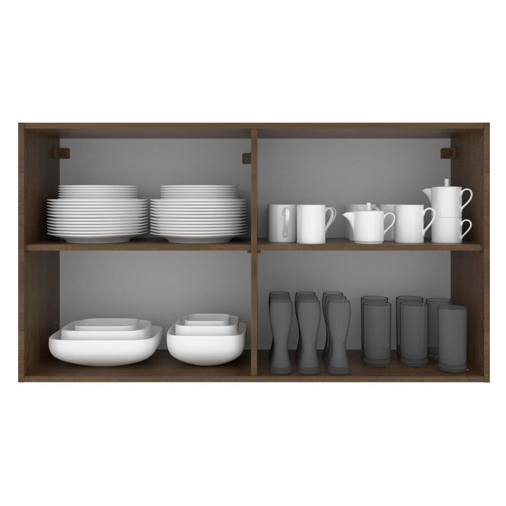 Armário de Cozinha Aéreo 120 cm 2 Portas Rustic/Cinza Agata Madesa