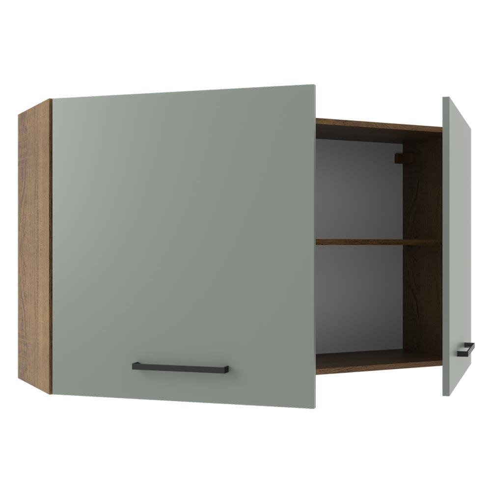 Armário de Cozinha Aéreo 120 cm 2 Portas Rustic/Cinza Agata Madesa