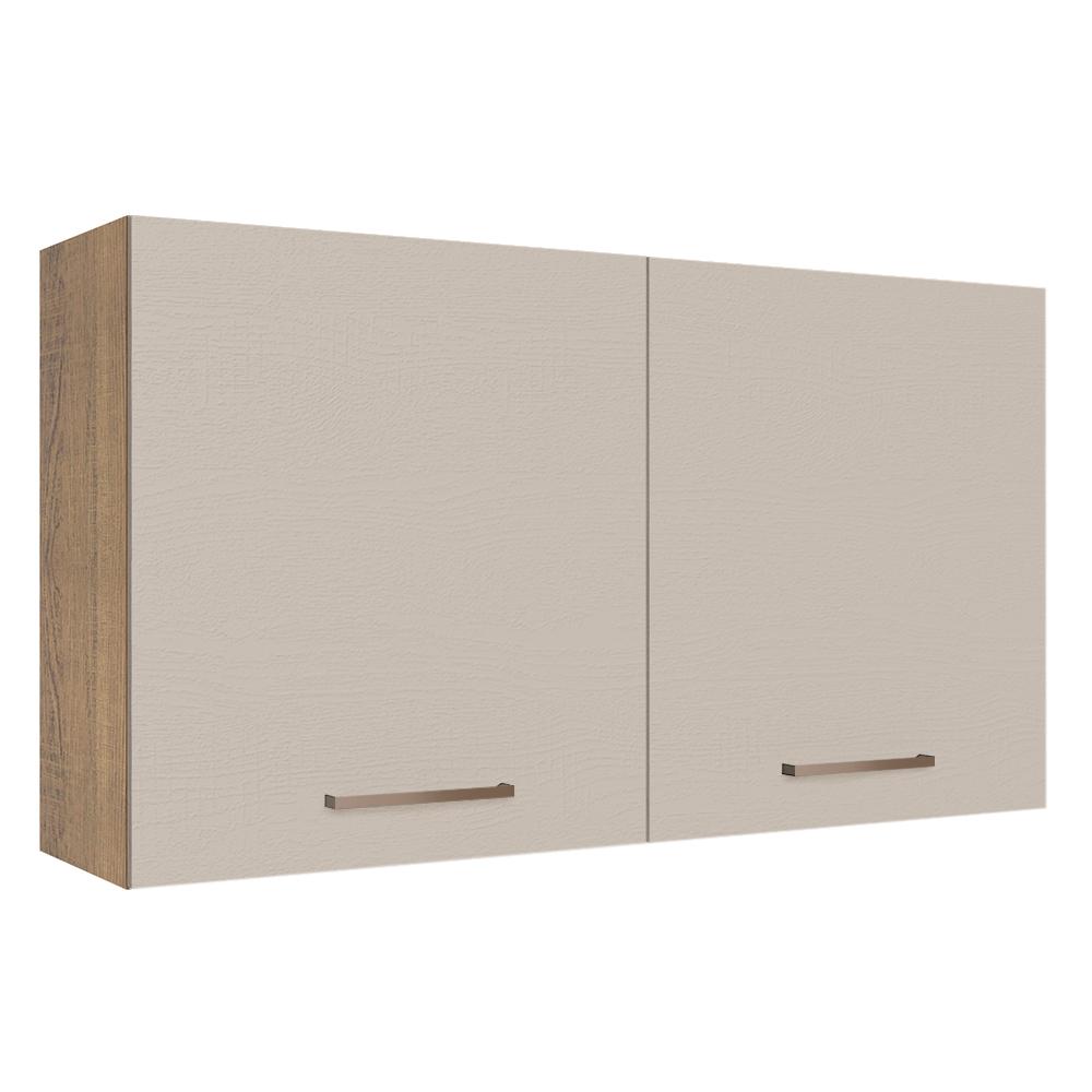 Armário de Cozinha Aéreo 120 cm 2 Portas Rustic/Crema Agata Madesa