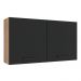 Armário de Cozinha Aéreo 120 cm 2 Portas Rustic/Preto Agata Madesa