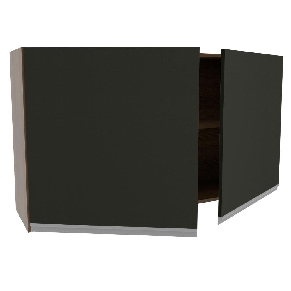 Armário de Cozinha Aéreo 120 cm 2 Portas Rustic/Preto Glamy Madesa