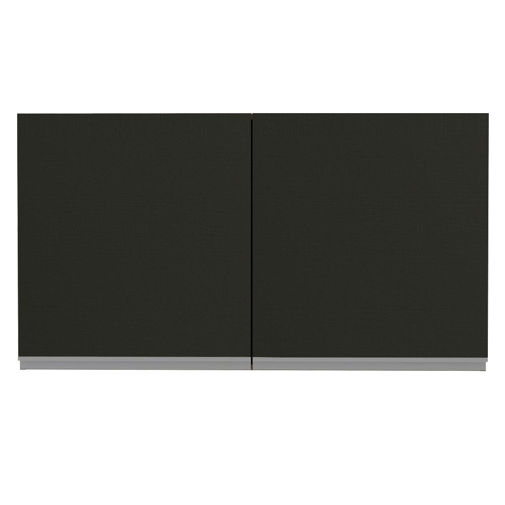 Armário de Cozinha Aéreo 120 cm 2 Portas Rustic/Preto Glamy Madesa