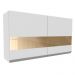 Armário de Cozinha Aéreo 120 cm 2 Portas com Vidro Branco Glamy Madesa