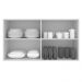 Armário de Cozinha Aéreo 120 cm 2 Portas com Vidro Branco Glamy Madesa