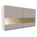 Armário de Cozinha Aéreo 120 cm 2 Portas com Vidro Branco/Crema Glamy Madesa