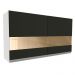 Armário de Cozinha Aéreo 120 cm 2 Portas com Vidro Branco/Preto Glamy Madesa