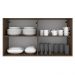 Armário de Cozinha Aéreo 120 cm 2 Portas com Vidro Rustic Glamy Madesa