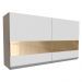 Armário de Cozinha Aéreo 120 cm 2 Portas com Vidro Rustic/Branco Glamy Madesa