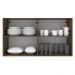 Armário de Cozinha Aéreo 120 cm 2 Portas com Vidro Rustic/Branco Glamy Madesa