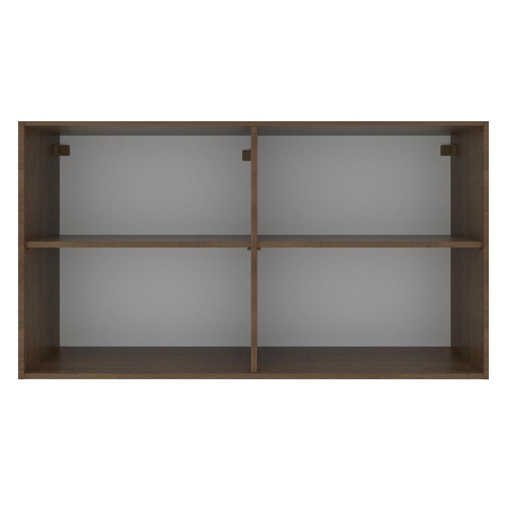 Armário de Cozinha Aéreo 120 cm 2 Portas com Vidro Rustic/Crema Glamy Madesa