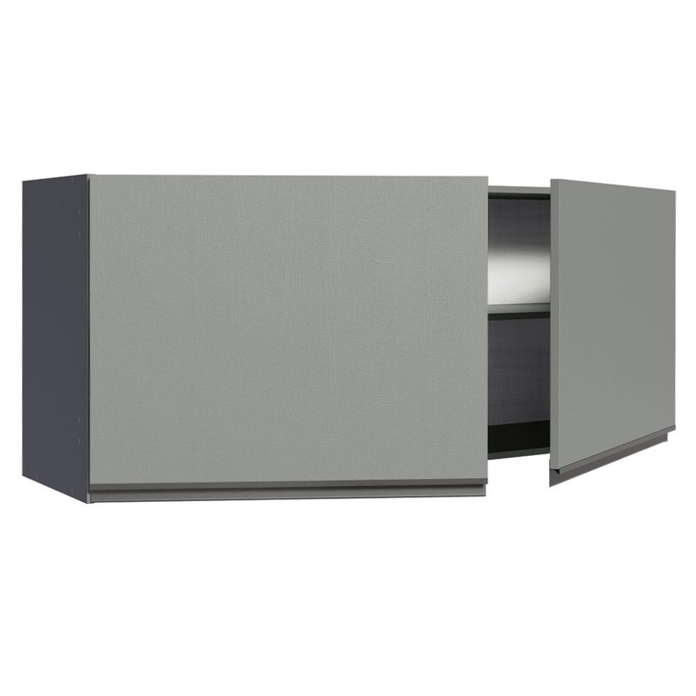 Armário de Cozinha Aéreo 120 x 50 cm 2 Portas Cinza Nice Madesa