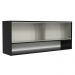 Armário de Cozinha Aéreo 120cm 2 Portas Correr Vidro Pontilhado 1 Nicho Preto Reims Madesa