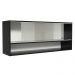 Armário de Cozinha Aéreo 120cm 2 Portas Correr Vidro Pontilhado 1 Nicho Preto Reims Madesa