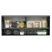 Armário de Cozinha Aéreo 120cm 2 Portas Correr Vidro Pontilhado 1 Nicho Preto Reims Madesa