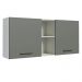 Armário de Cozinha Aéreo 150 cm 2 Portas e 2 Nichos Branco/Cinza Agata Madesa