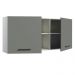 Armário de Cozinha Aéreo 150 cm 2 Portas e 2 Nichos Branco/Cinza Agata Madesa