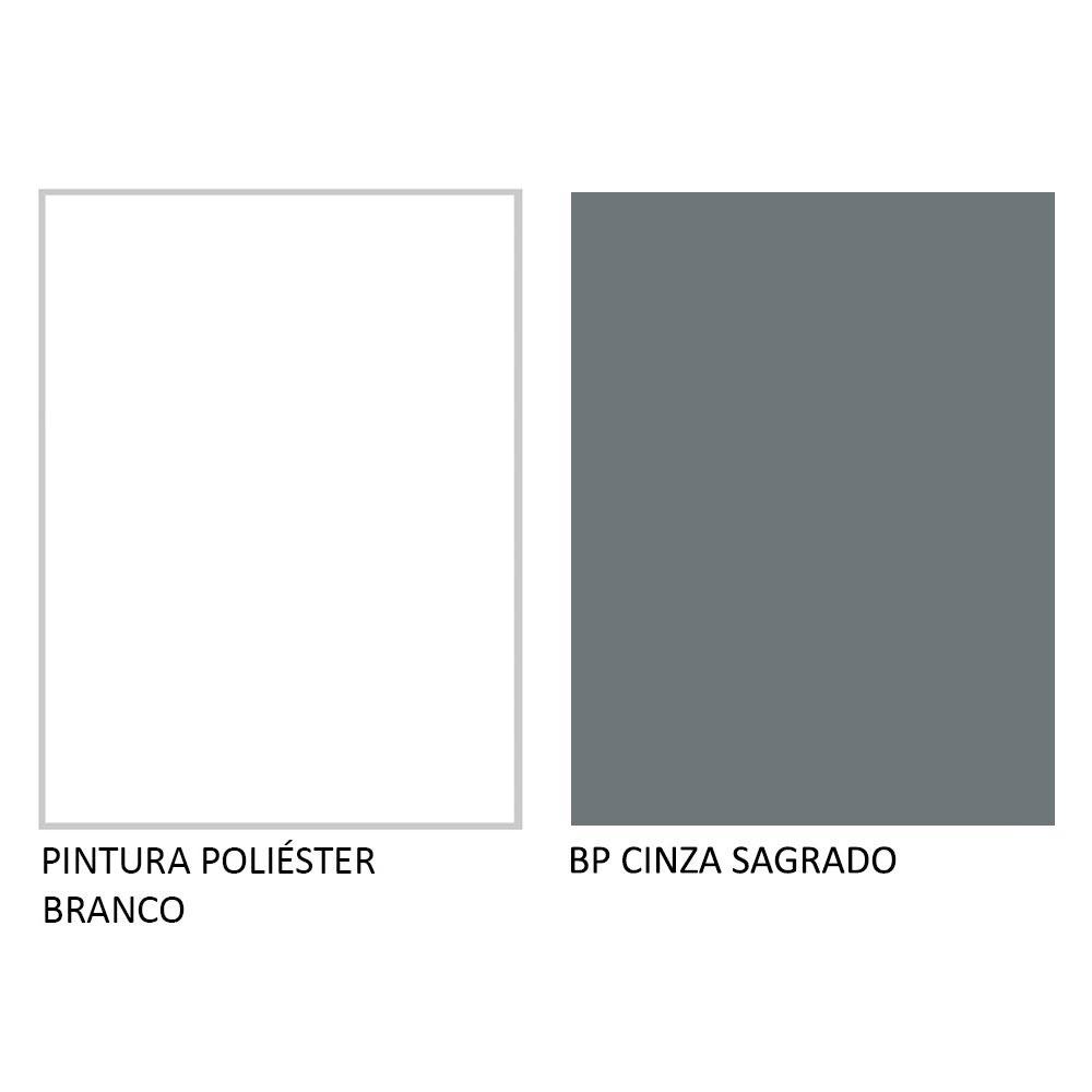 Armário de Cozinha Aéreo 150 cm 2 Portas e 2 Nichos Branco/Cinza Agata Madesa