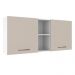 Armário de Cozinha Aéreo 150 cm 2 Portas e 2 Nichos Branco/Crema Agata Madesa