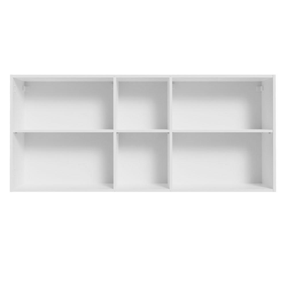 Armário de Cozinha Aéreo 150 cm 2 Portas e 2 Nichos Branco/Crema Agata Madesa