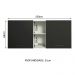 Armário de Cozinha Aéreo 150 cm 2 Portas e 2 Nichos Branco/Preto Agata Madesa