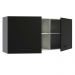 Armário de Cozinha Aéreo 150 cm 2 Portas e 2 Nichos Branco/Preto Agata Madesa