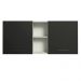Armário de Cozinha Aéreo 150 cm 2 Portas e 2 Nichos Branco/Preto Agata Madesa