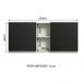 Armário de Cozinha Aéreo 150 cm 2 Portas e 2 Nichos Branco/Preto Glamy Madesa