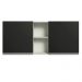 Armário de Cozinha Aéreo 150 cm 2 Portas e 2 Nichos Branco/Preto Glamy Madesa