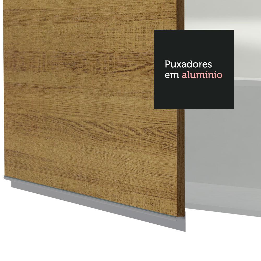 Armário de Cozinha Aéreo 150 cm 2 Portas e 2 Nichos Branco/Rustic Glamy Madesa