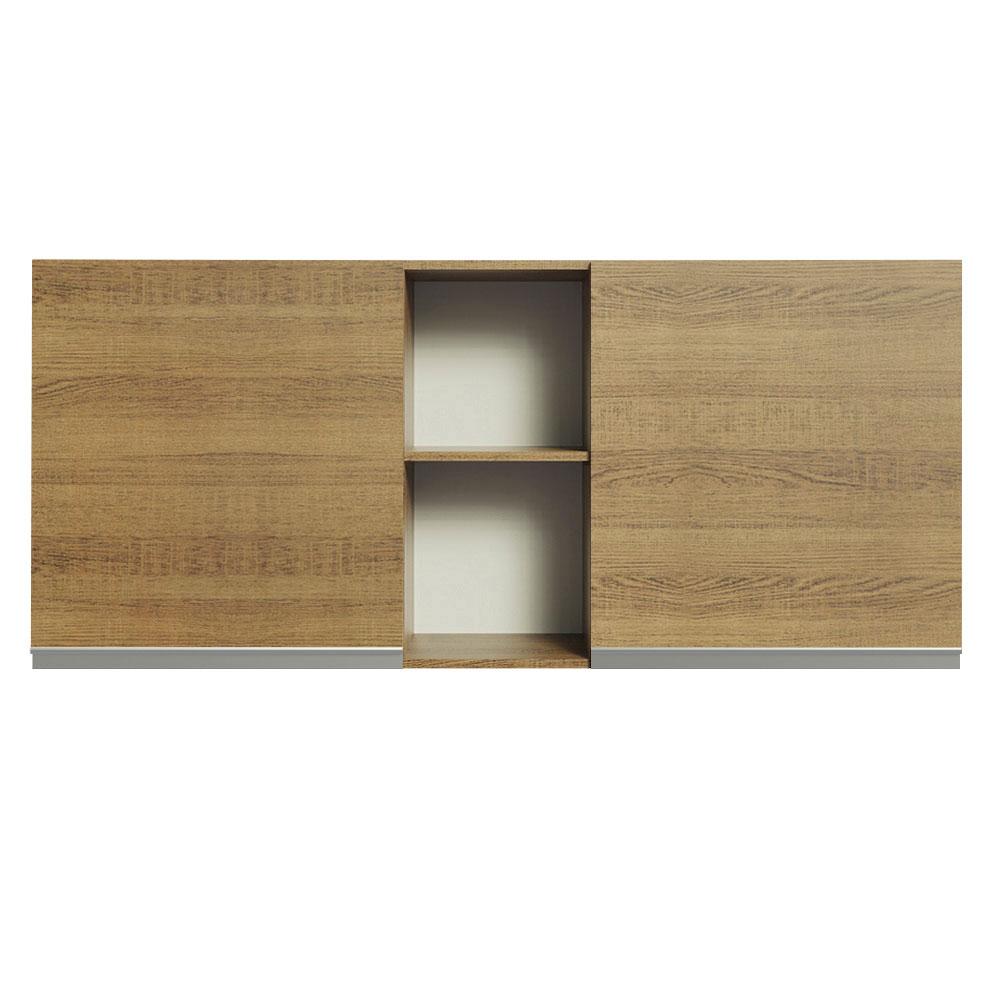 Armário de Cozinha Aéreo 150 cm 2 Portas e 2 Nichos Rustic Glamy Madesa