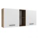 Armário de Cozinha Aéreo 150 cm 2 Portas e 2 Nichos Rustic/Branco Agata Madesa