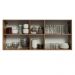 Armário de Cozinha Aéreo 150 cm 2 Portas e 2 Nichos Rustic/Branco Agata Madesa