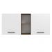 Armário de Cozinha Aéreo 150 cm 2 Portas e 2 Nichos Rustic/Branco Agata Madesa