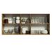 Armário de Cozinha Aéreo 150 cm 2 Portas e 2 Nichos Rustic/Branco Glamy Madesa