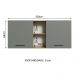Armário de Cozinha Aéreo 150 cm 2 Portas e 2 Nichos Rustic/Cinza Agata Madesa