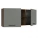 Armário de Cozinha Aéreo 150 cm 2 Portas e 2 Nichos Rustic/Cinza Agata Madesa