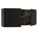 Armário de Cozinha Aéreo 150 cm 2 Portas e 2 Nichos Rustic/Preto Agata Madesa