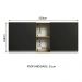 Armário de Cozinha Aéreo 150 cm 2 Portas e 2 Nichos Rustic/Preto Glamy Madesa