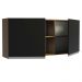 Armário de Cozinha Aéreo 150 cm 2 Portas e 2 Nichos Rustic/Preto Glamy Madesa