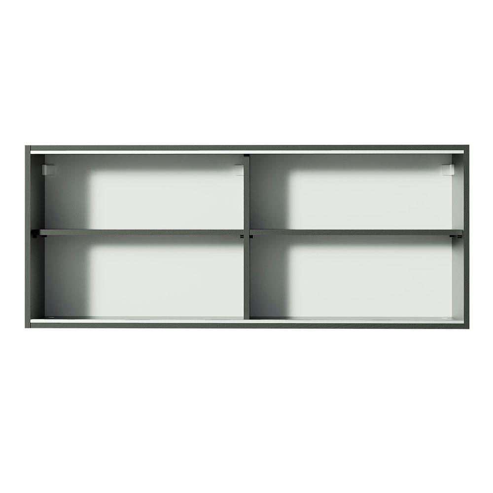 Armário de Cozinha Aéreo 2 Portas de Correr de Vidro Reflex Preto Reims Madesa