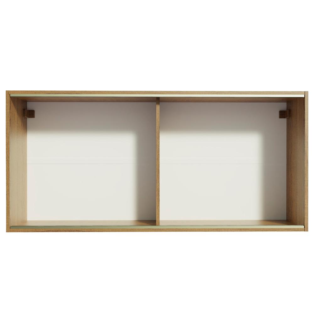 Armário de Cozinha Aéreo 2 Portas de Correr de Vidro Reflex Rustic Emilly Madesa