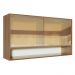 Armário de Cozinha Aéreo 2 Portas de Correr de Vidro Reflex e 1 Nicho Rustic Glamy Madesa