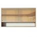 Armário de Cozinha Aéreo 2 Portas de Correr de Vidro Reflex e 1 Nicho Rustic Glamy Madesa
