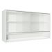 Armário de Cozinha Aéreo 2 Portas de Correr de Vidro e 1 Nicho Branco Glamy Madesa