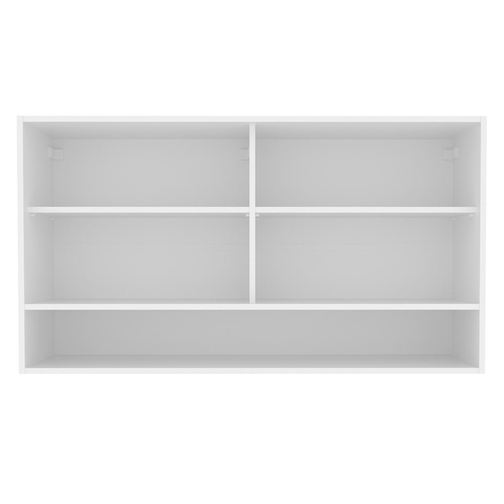 Armário de Cozinha Aéreo 2 Portas de Correr de Vidro e 1 Nicho Branco Glamy Madesa