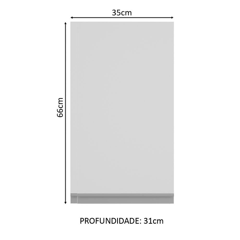 Armário de Cozinha Aéreo 35 cm 1 Porta Branco Glamy Madesa