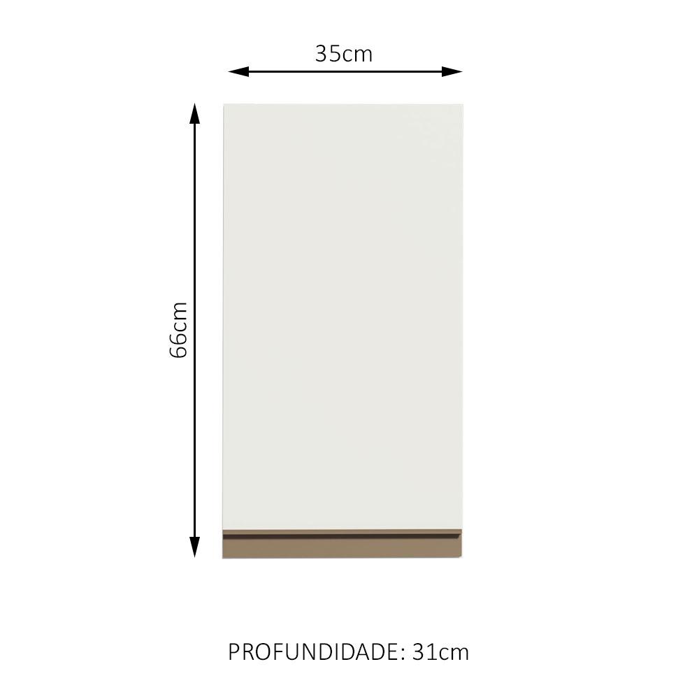 Armário de Cozinha Aéreo 35 cm 1 Porta Branco Reims Madesa