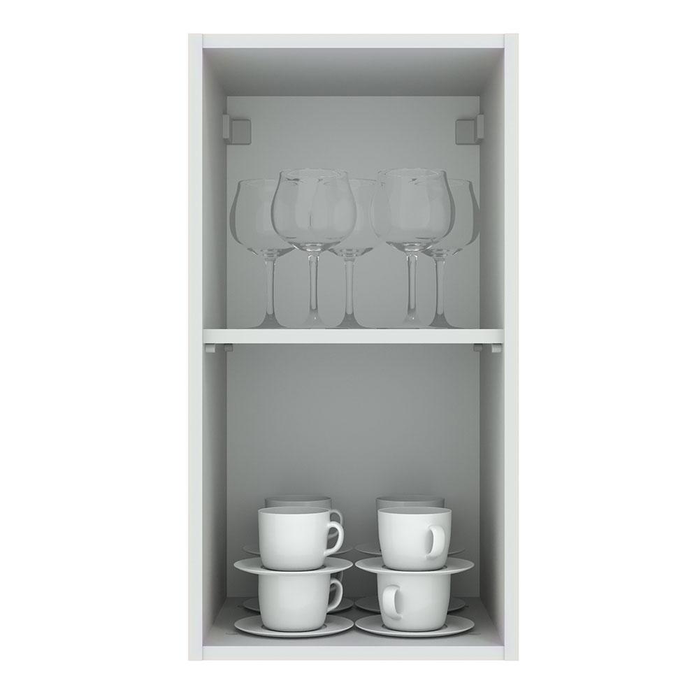 Armário de Cozinha Aéreo 35 cm 1 Porta Branco/Cinza Agata Madesa
